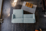 KAWOLA Sofa LAISKA Ecksofa Cord hellblau