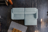 KAWOLA Sofa LAISKA Ecksofa Cord hellblau