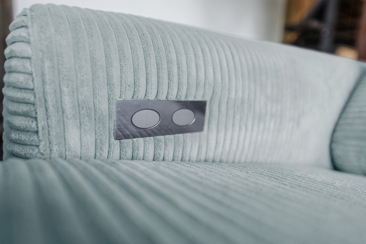 KAWOLA Sofa LAISKA Ecksofa Cord hellblau