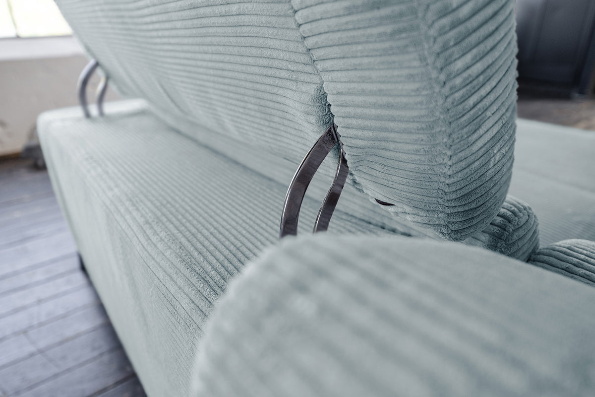 KAWOLA Sofa LAISKA Ecksofa Cord hellblau