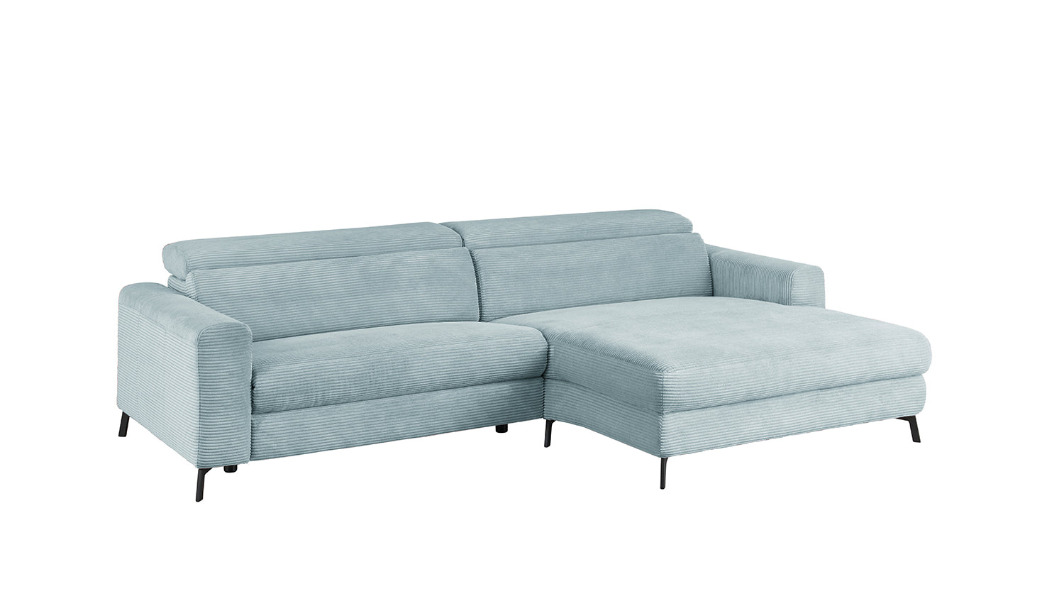 KAWOLA Sofa LAISKA Ecksofa Cord hellblau