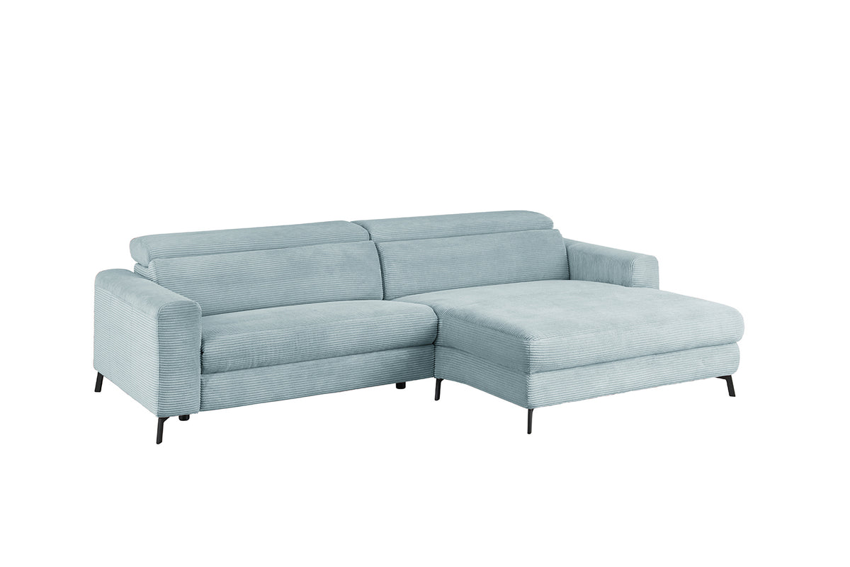 KAWOLA Sofa LAISKA Ecksofa Cord hellblau
