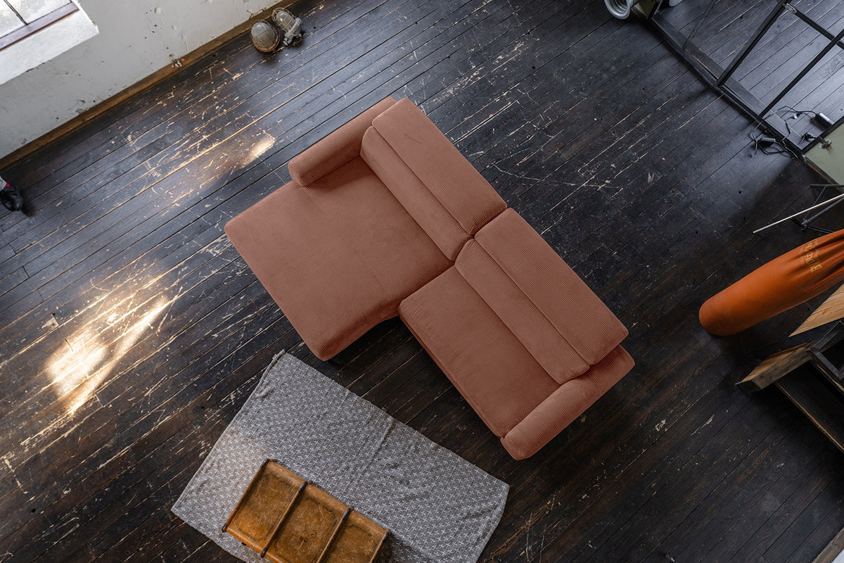 KAWOLA Sofa LAISKA Ecksofa Cord rost