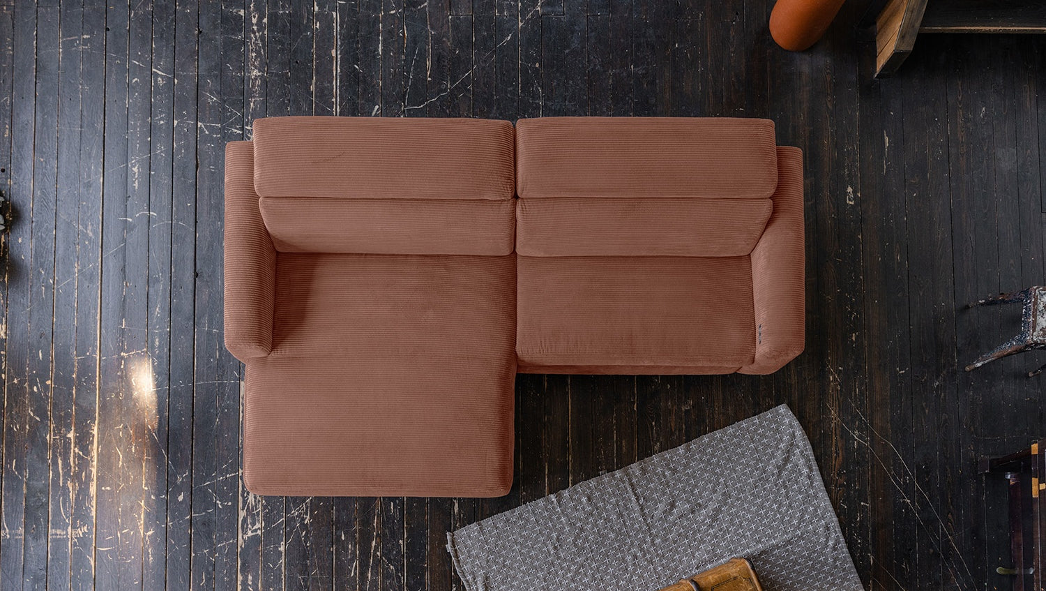KAWOLA Sofa LAISKA Ecksofa Cord rost