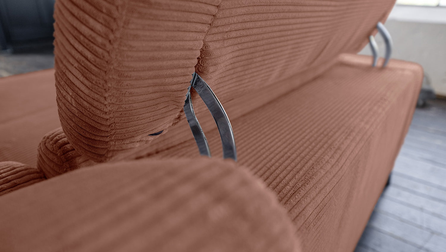 KAWOLA Sofa LAISKA Ecksofa Cord rost