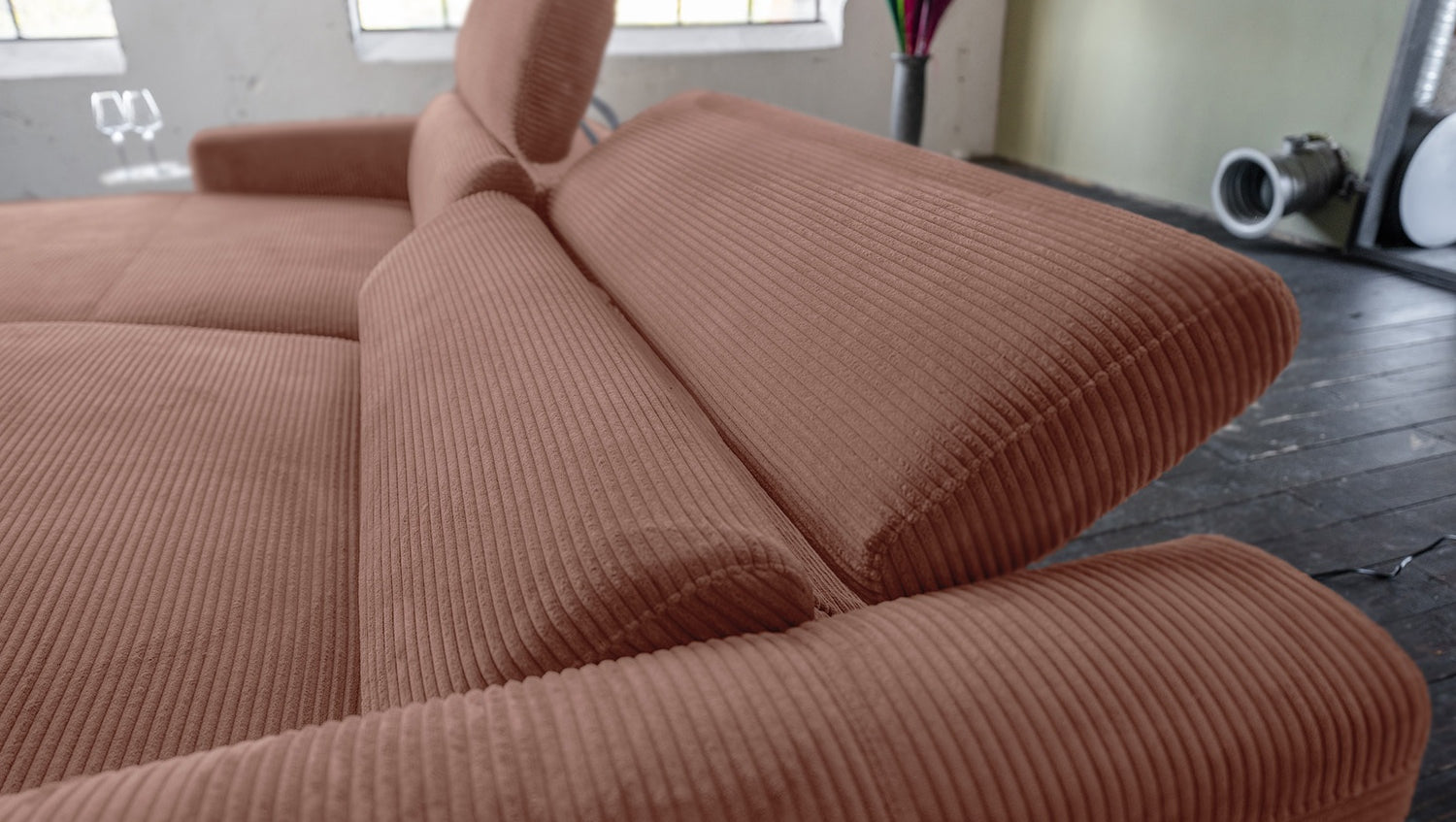 KAWOLA Sofa LAISKA Ecksofa Cord rost