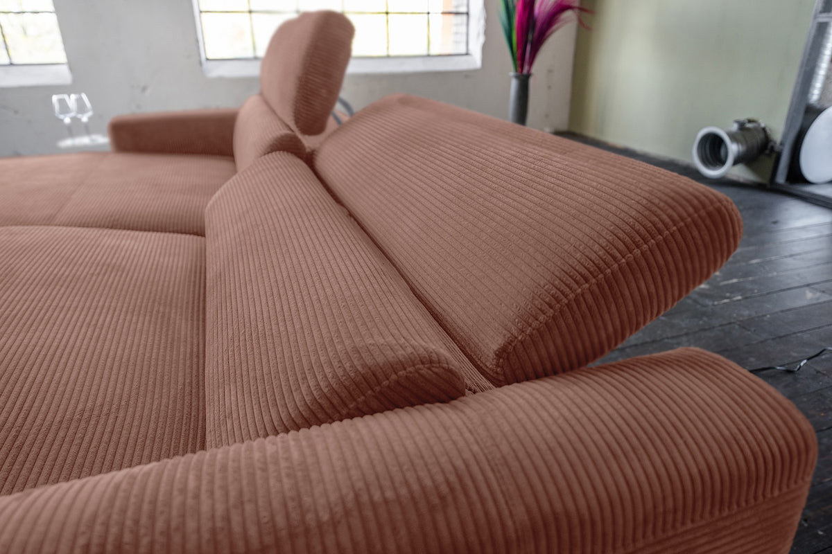 KAWOLA Sofa LAISKA Ecksofa Cord rost