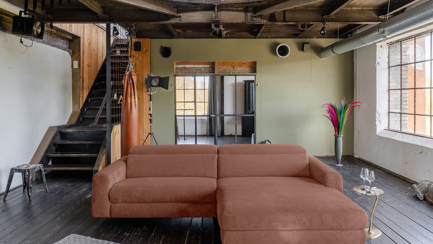 KAWOLA Sofa LAISKA Ecksofa Cord rost