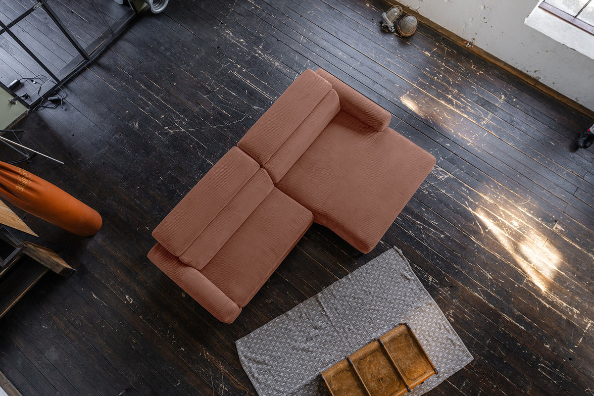 KAWOLA Sofa LAISKA Ecksofa Cord rost