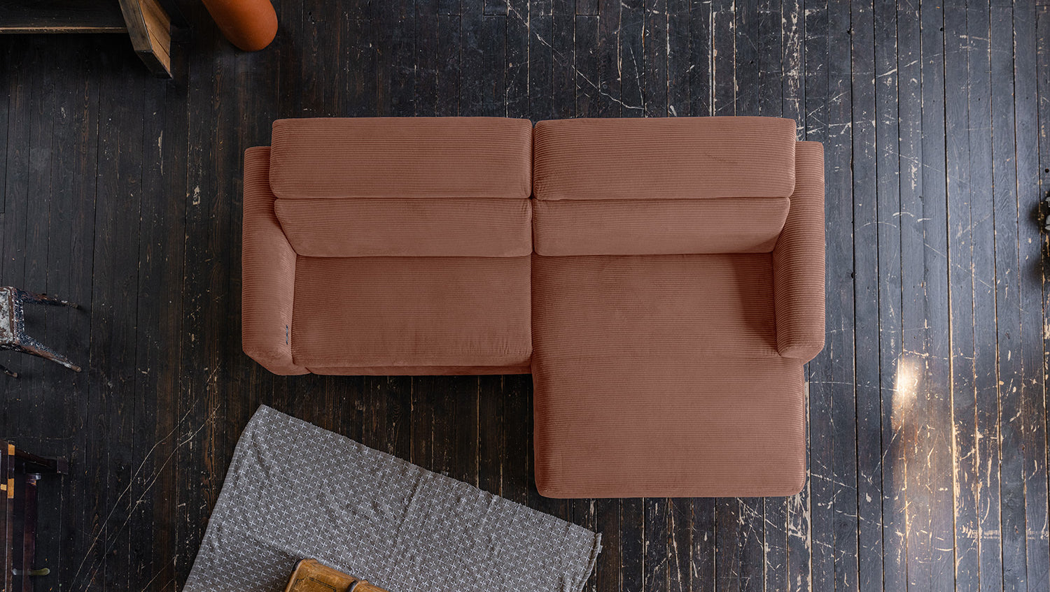 KAWOLA Sofa LAISKA Ecksofa Cord rost