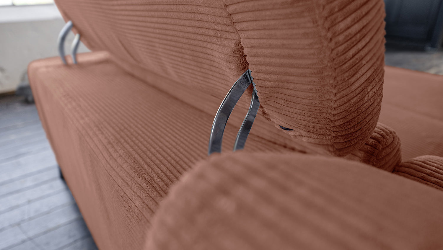 KAWOLA Sofa LAISKA Ecksofa Cord rost