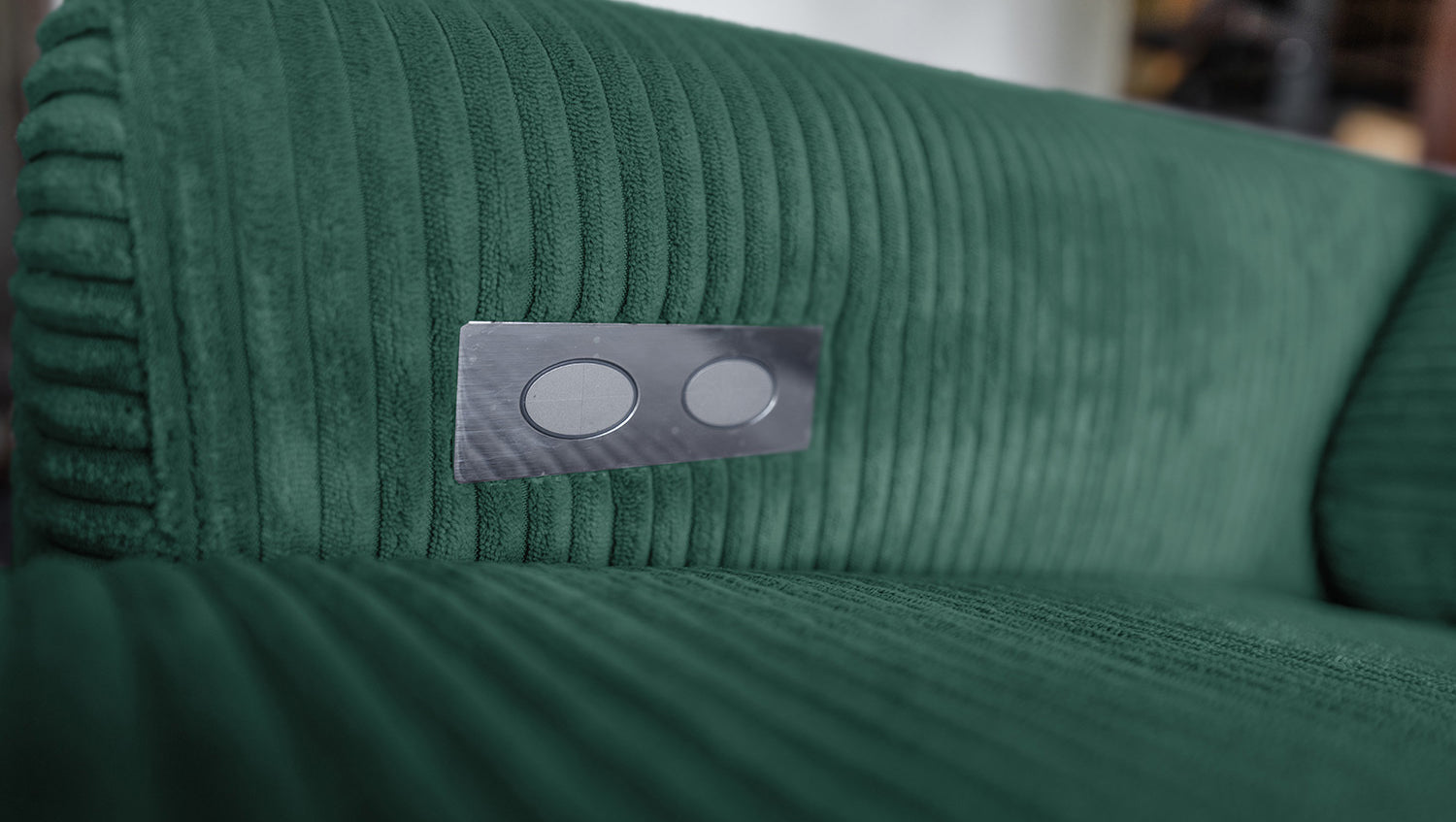 KAWOLA Sofa LAISKA Ecksofa Cord smaragd