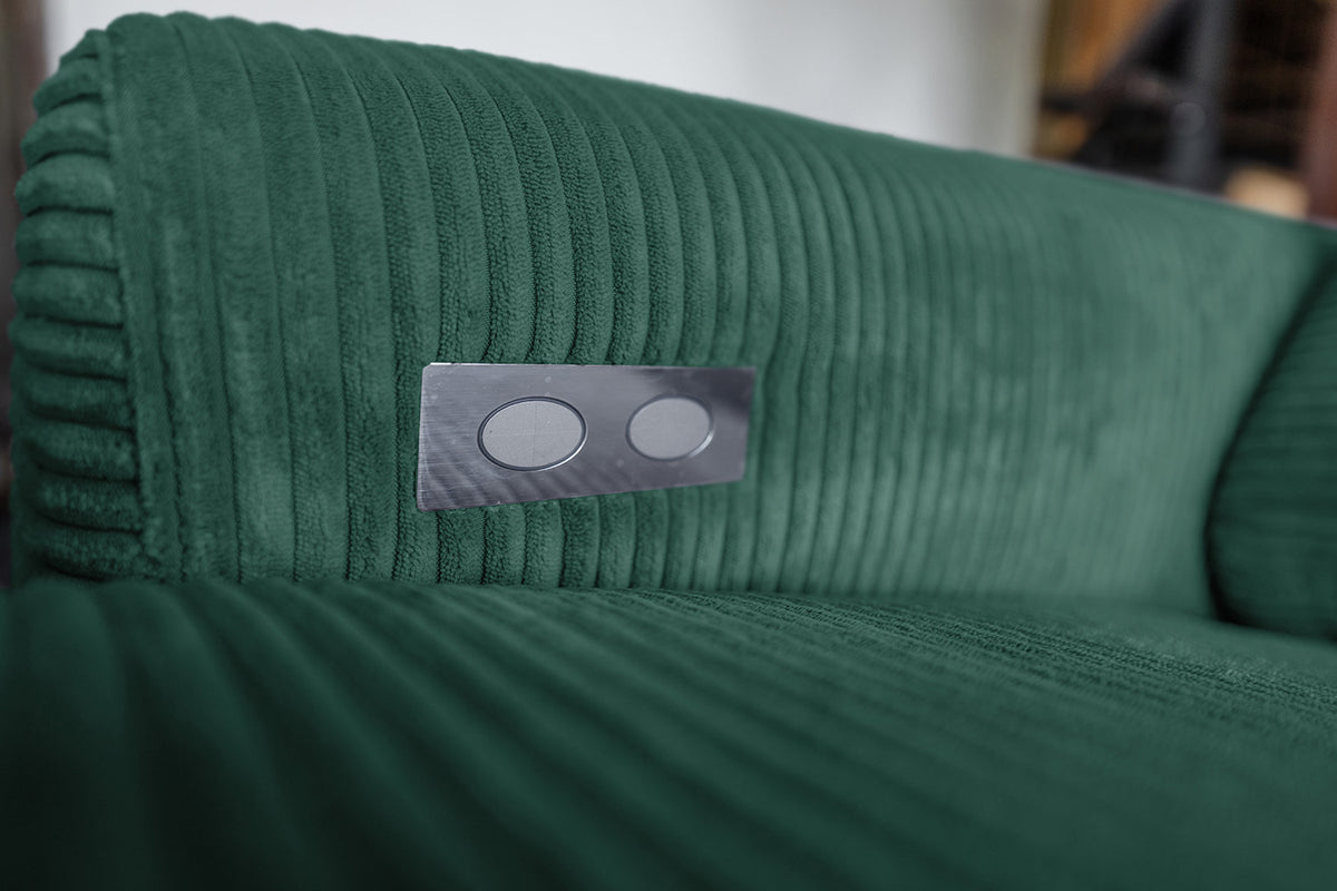 KAWOLA Sofa LAISKA Ecksofa Cord smaragd