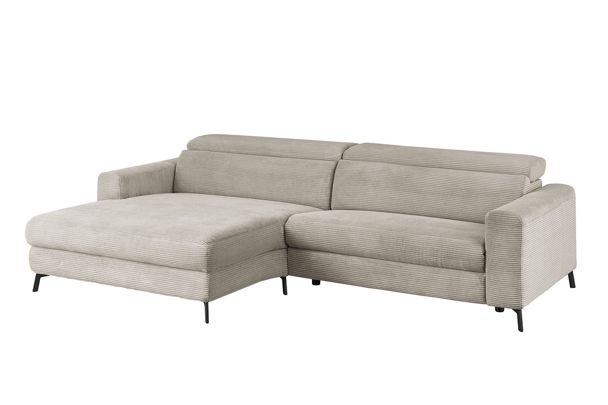 KAWOLA Sofa LAISKA Ecksofa Cord steingrau