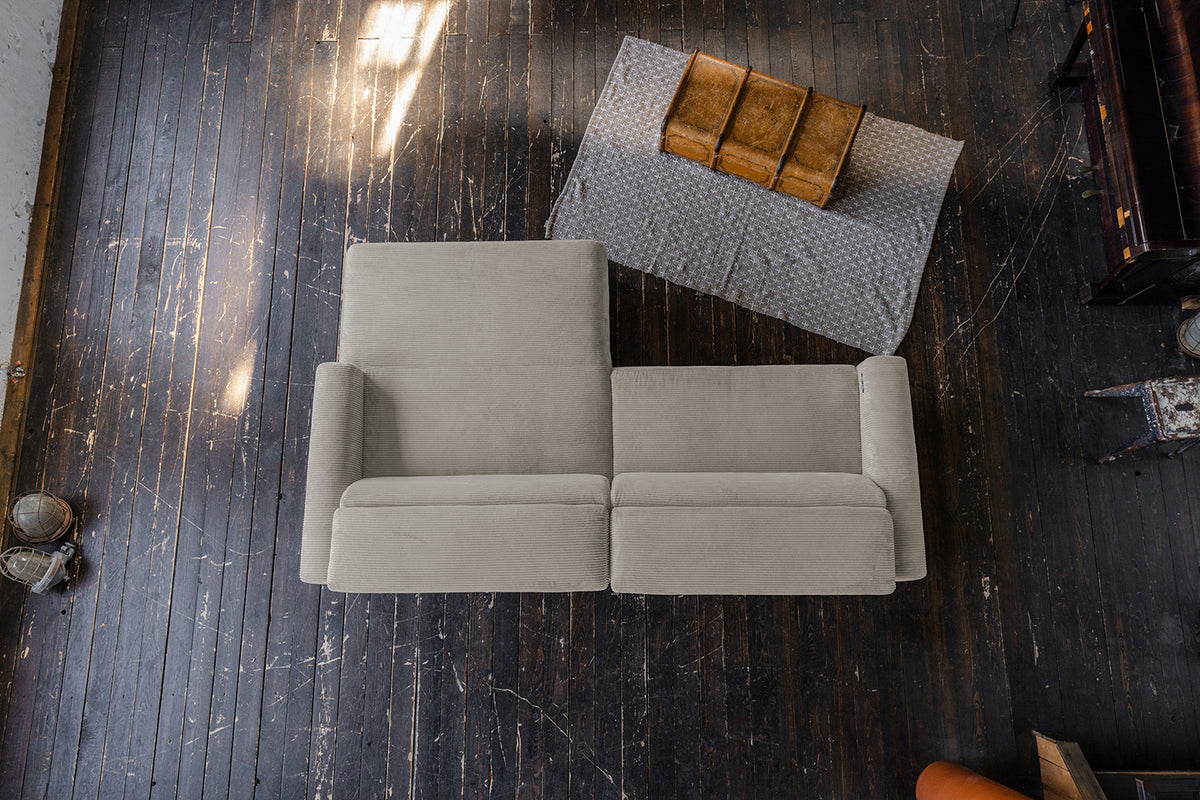 KAWOLA Sofa LAISKA Ecksofa Cord steingrau