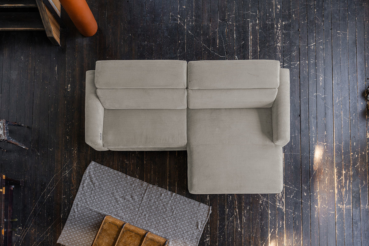 KAWOLA Sofa LAISKA Ecksofa Cord steingrau