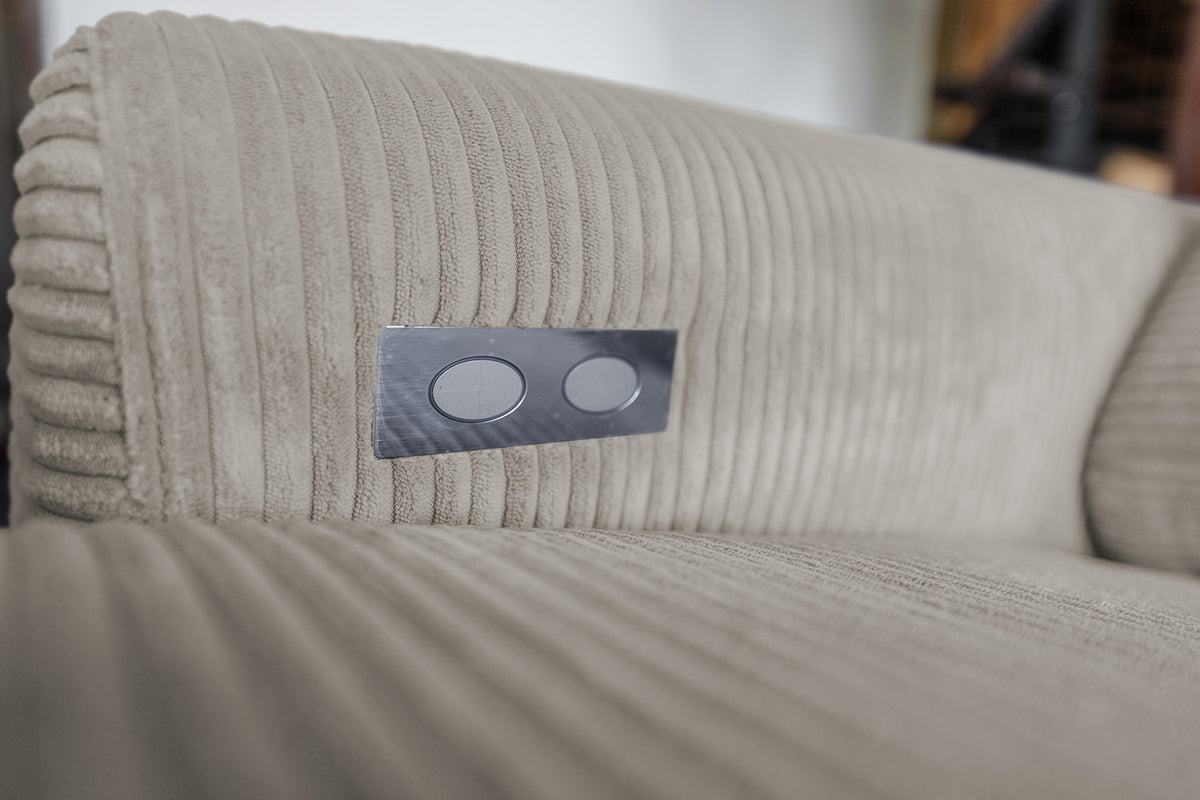KAWOLA Sofa LAISKA Ecksofa Cord steingrau