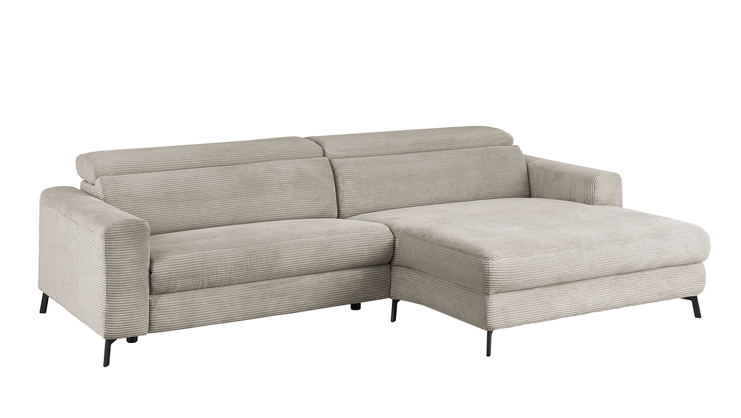 KAWOLA Sofa LAISKA Ecksofa Cord steingrau