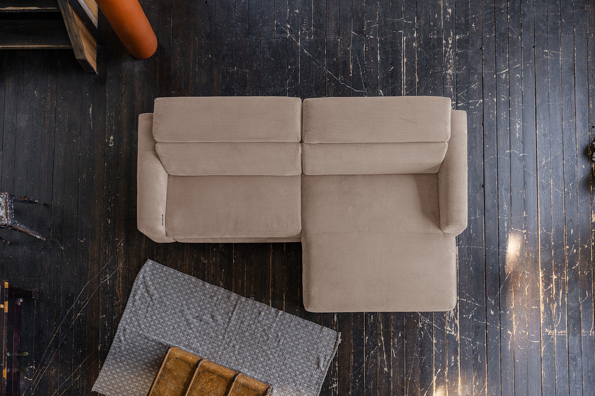 KAWOLA Sofa LAISKA Ecksofa Cord taupe