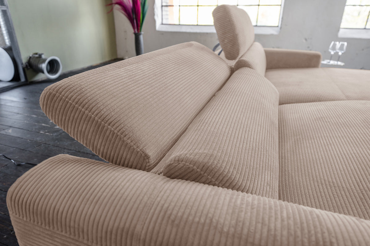 KAWOLA Sofa LAISKA Ecksofa Cord taupe