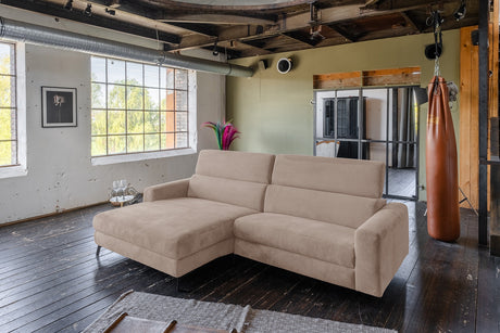 KAWOLA Sofa LAISKA Ecksofa Cord taupe, Links
