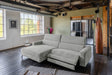 KAWOLA Sofa LAISKA Ecksofa Relaxfunktion teilmotorisch Cord hellgrau, Links