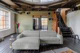 KAWOLA Sofa LAISKA Ecksofa Relaxfunktion teilmotorisch Cord hellgrau