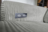 KAWOLA Sofa LAISKA Ecksofa Relaxfunktion teilmotorisch Cord hellgrau