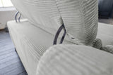 KAWOLA Sofa LAISKA Ecksofa Relaxfunktion teilmotorisch Cord hellgrau
