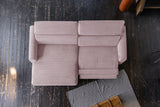 KAWOLA Sofa LAISKA Ecksofa Relaxfunktion teilmotorisch Cord rosa