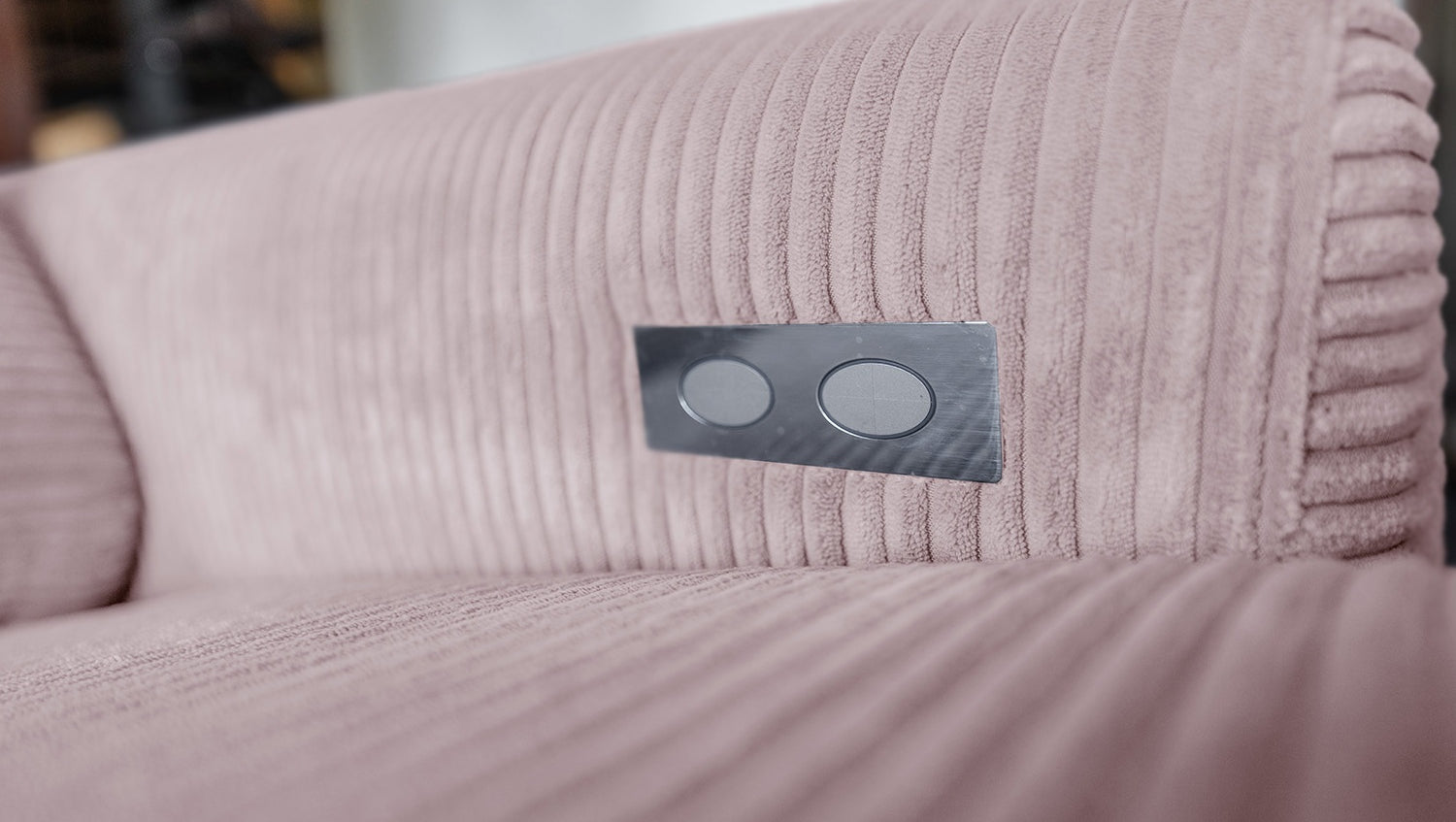 KAWOLA Sofa LAISKA Ecksofa Relaxfunktion teilmotorisch Cord rosa