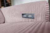 KAWOLA Sofa LAISKA Ecksofa Relaxfunktion teilmotorisch Cord rosa