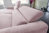 KAWOLA Sofa LAISKA Ecksofa Relaxfunktion teilmotorisch Cord rosa