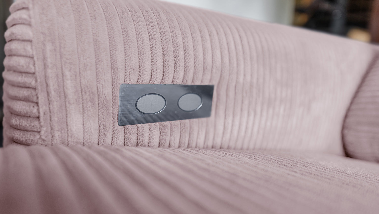 KAWOLA Sofa LAISKA Ecksofa Relaxfunktion teilmotorisch Cord rosa