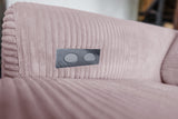 KAWOLA Sofa LAISKA Ecksofa Relaxfunktion teilmotorisch Cord rosa