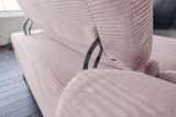 KAWOLA Sofa LAISKA Ecksofa Relaxfunktion teilmotorisch Cord rosa