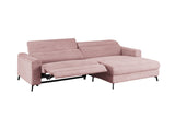 KAWOLA Sofa LAISKA Ecksofa Relaxfunktion teilmotorisch Cord rosa