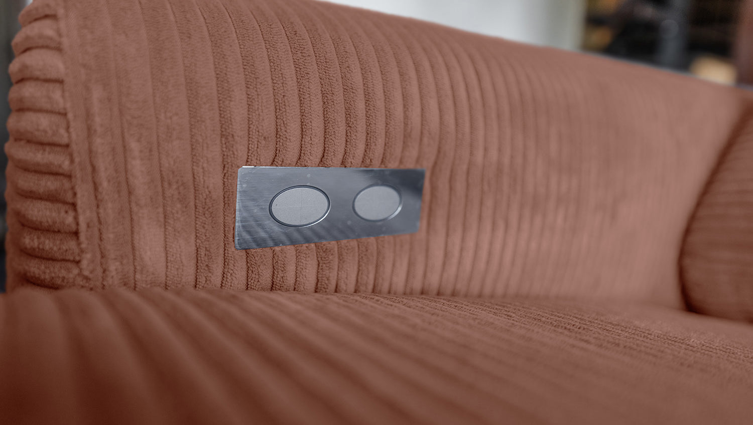 KAWOLA Sofa LAISKA Ecksofa Relaxfunktion teilmotorisch Cord rost