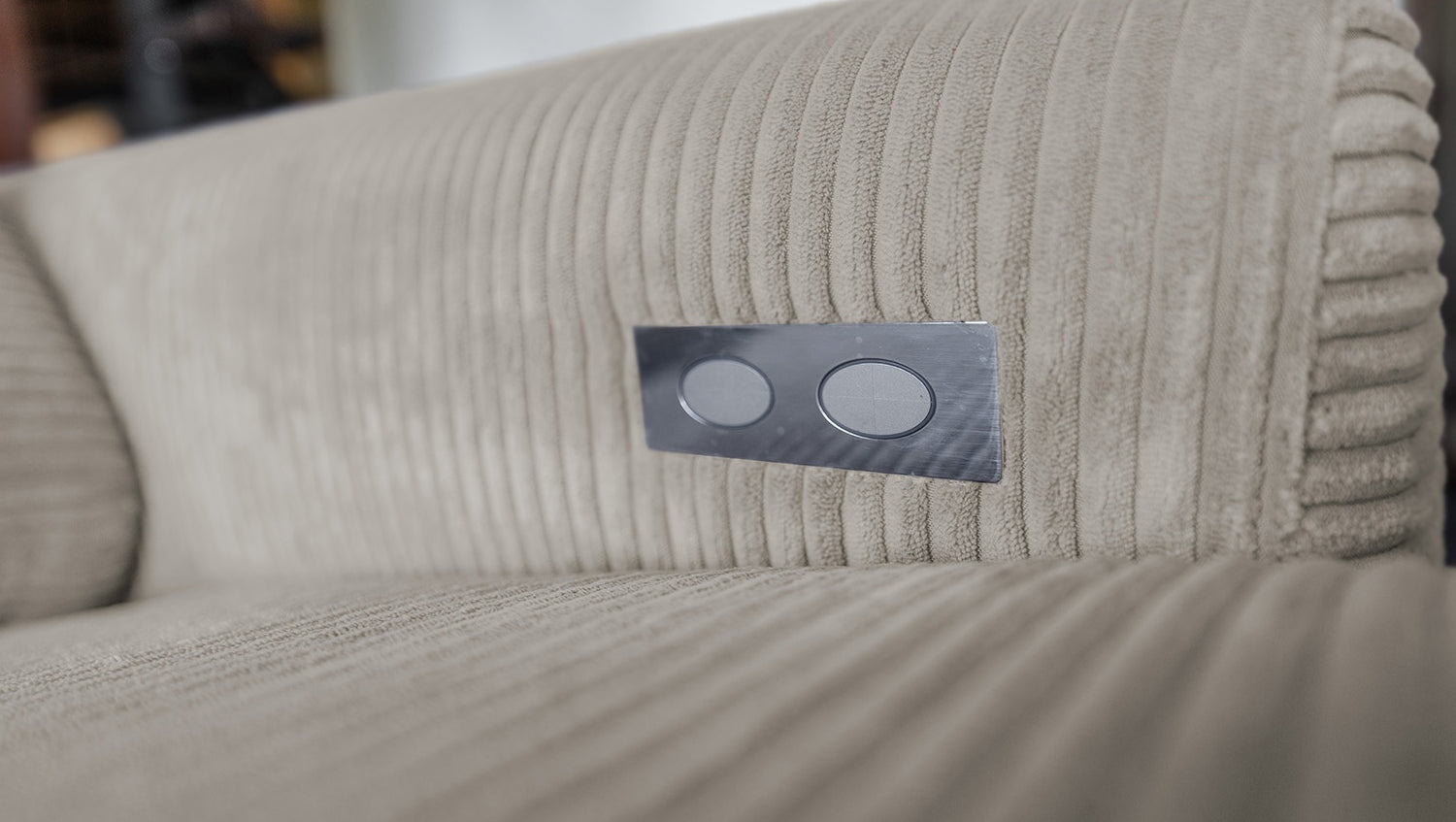 KAWOLA Sofa LAISKA Ecksofa Relaxfunktion teilmotorisch Cord steingrau