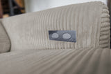 KAWOLA Sofa LAISKA Ecksofa Relaxfunktion teilmotorisch Cord steingrau