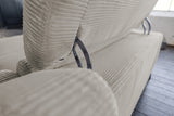 KAWOLA Sofa LAISKA Ecksofa Relaxfunktion teilmotorisch Cord steingrau