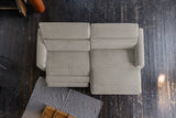KAWOLA Sofa LAISKA Ecksofa Relaxfunktion teilmotorisch Cord steingrau