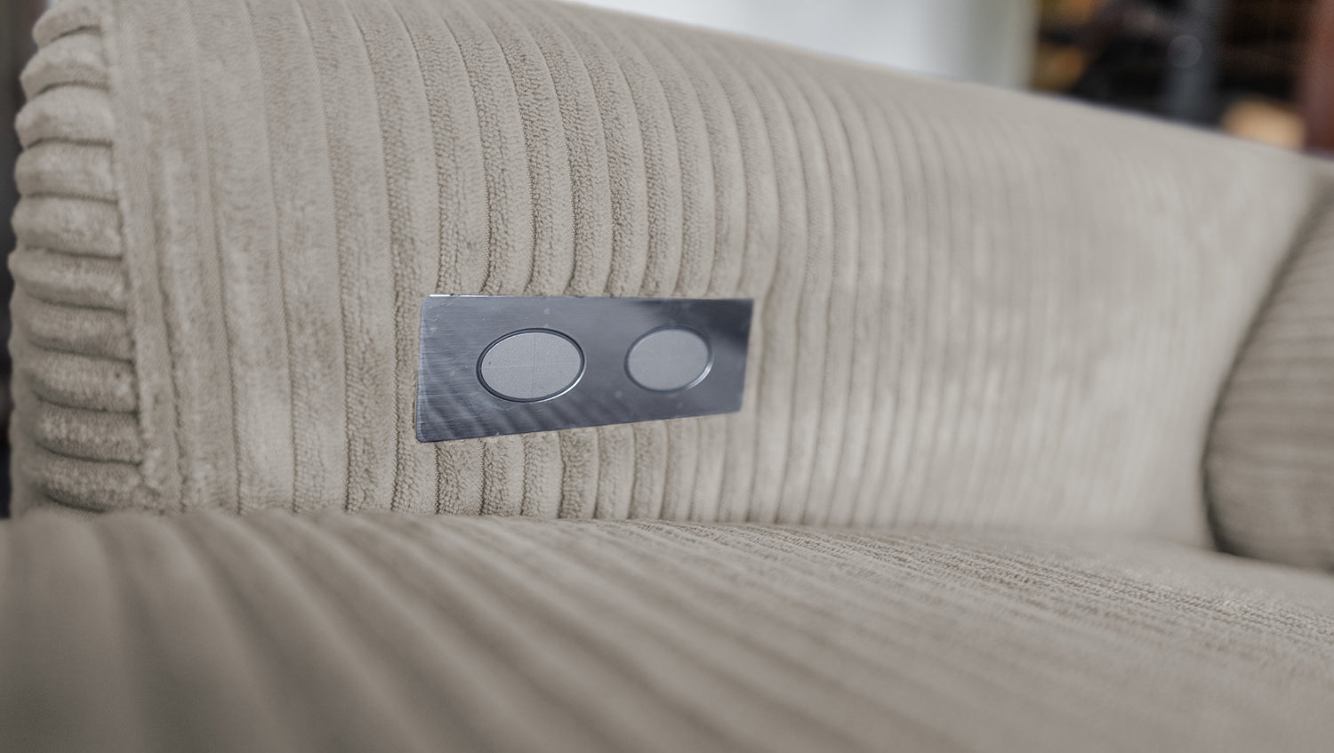 KAWOLA Sofa LAISKA Ecksofa Relaxfunktion teilmotorisch Cord steingrau