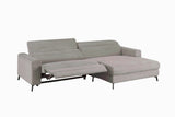 KAWOLA Sofa LAISKA Ecksofa Relaxfunktion teilmotorisch Cord steingrau