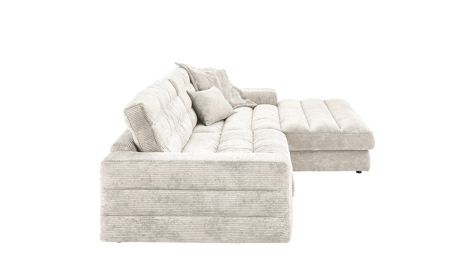 KAWOLA Sofa LANA Ecksofa Cord cremeweiß
