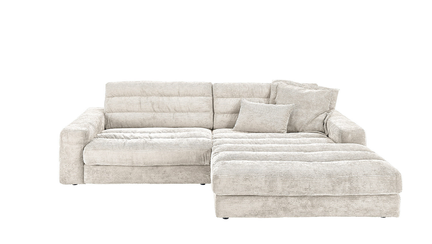 KAWOLA Sofa LANA Ecksofa Cord cremeweiß