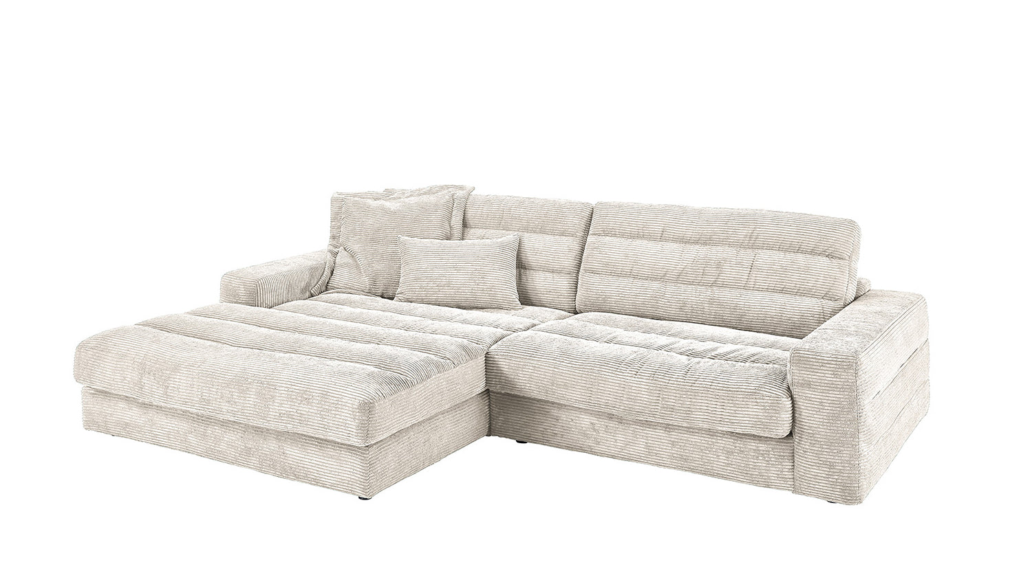 KAWOLA Sofa LANA Ecksofa Cord cremeweiß