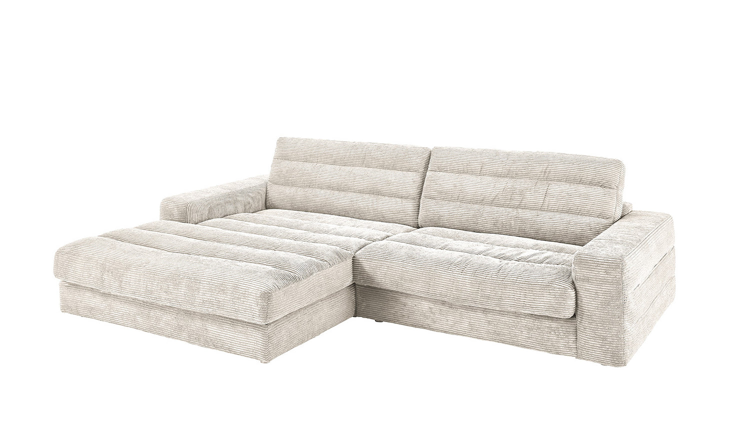 KAWOLA Sofa LANA Ecksofa Cord cremeweiß