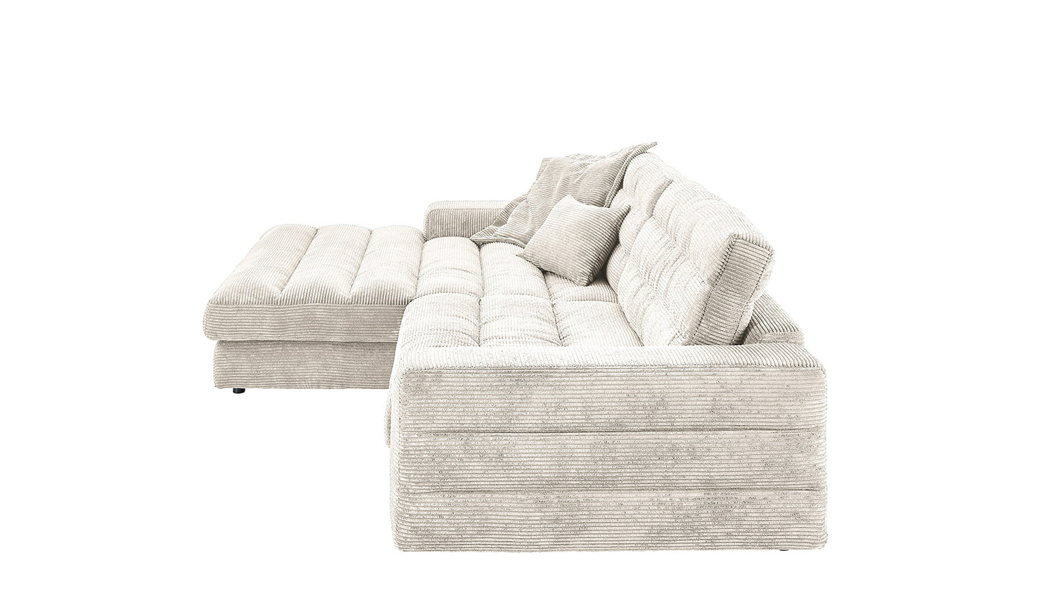 KAWOLA Sofa LANA Ecksofa Cord cremeweiß