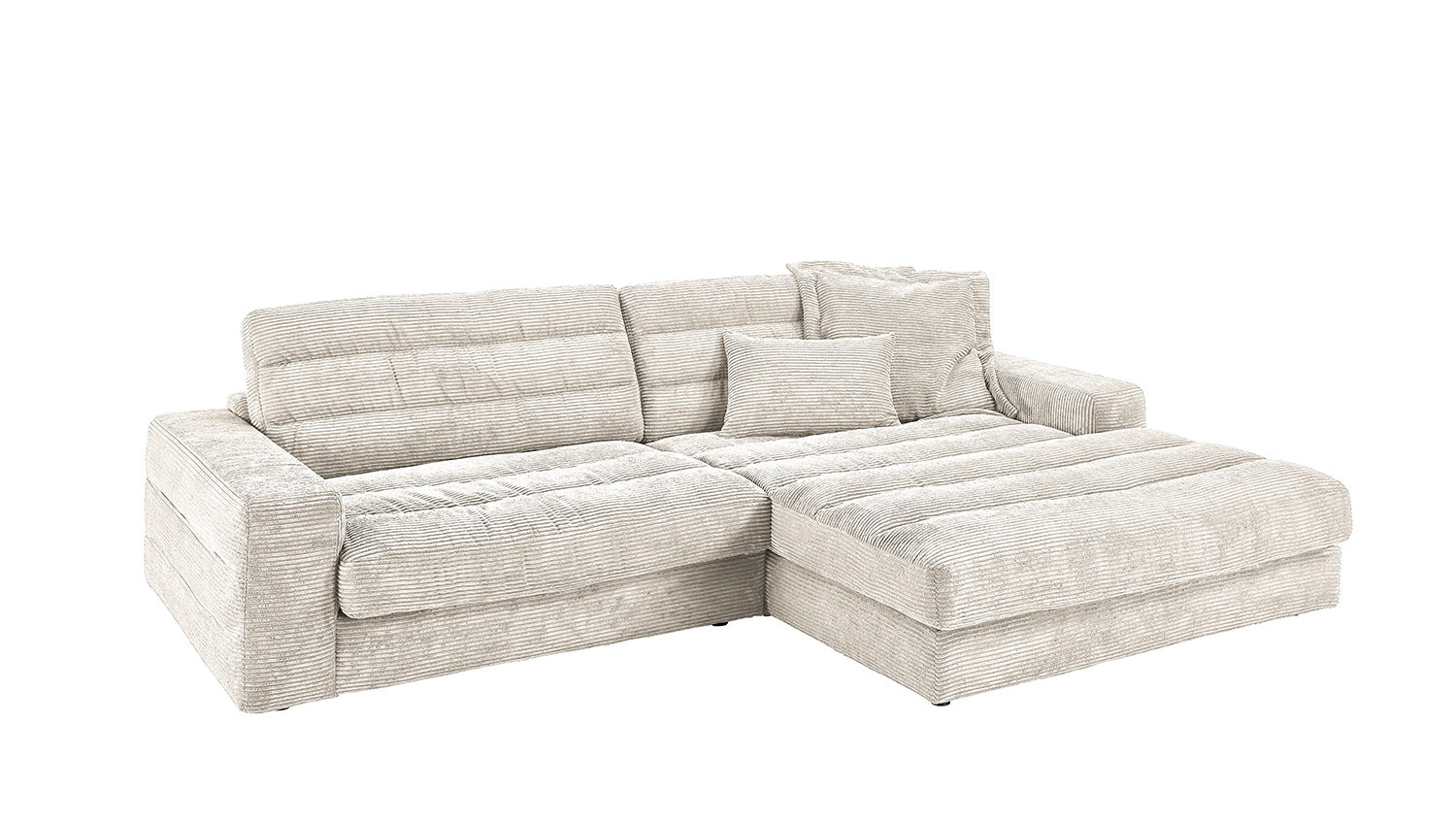 KAWOLA Sofa LANA Ecksofa Cord cremeweiß